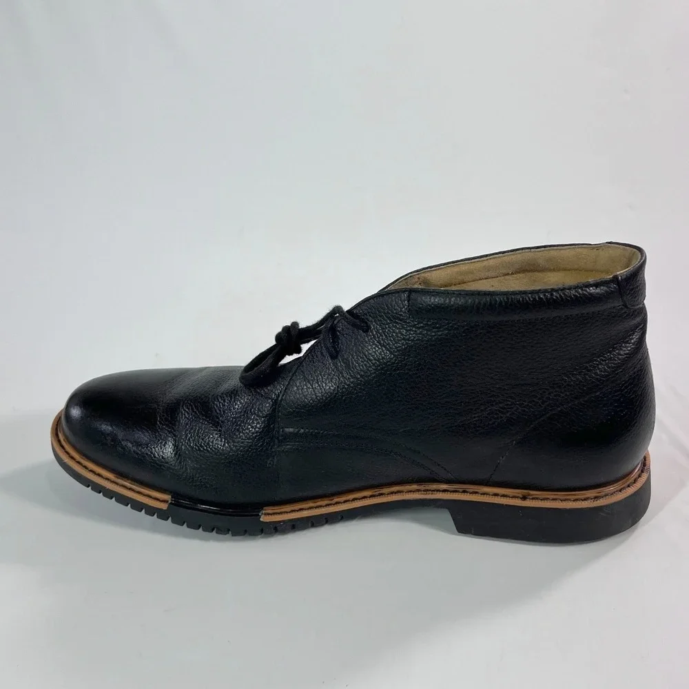 Cole‎ Haan Great Jones Mens Size 11.5M Black Pebbled Leather Chukka Boots C12686